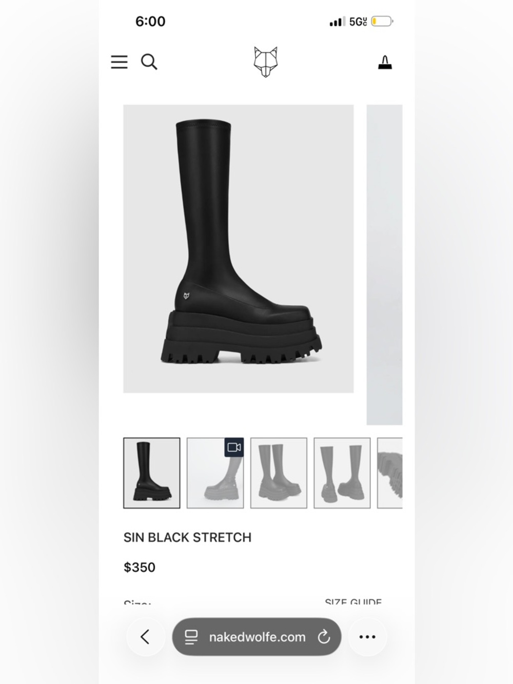 Black Platform naked wolf boots